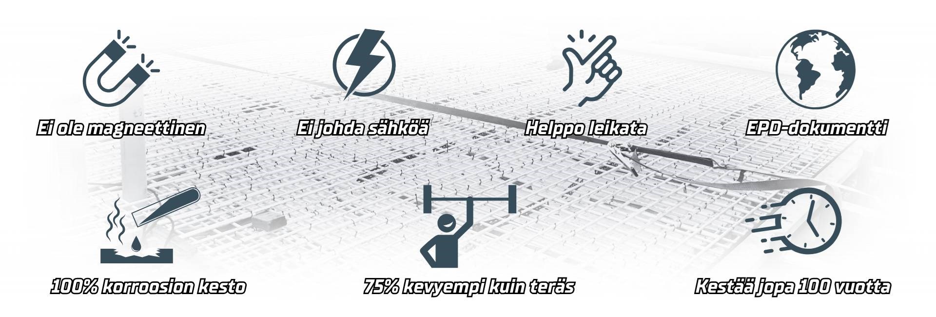 Lasikuituraudoituksen hyödyt