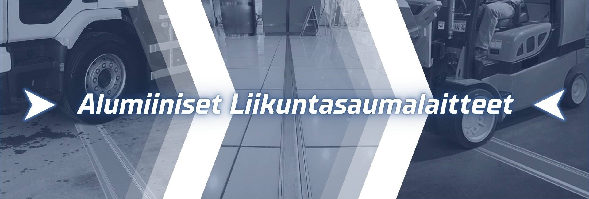 Eri alumiini liikuntasaumalaitteita asennettuna lattioille